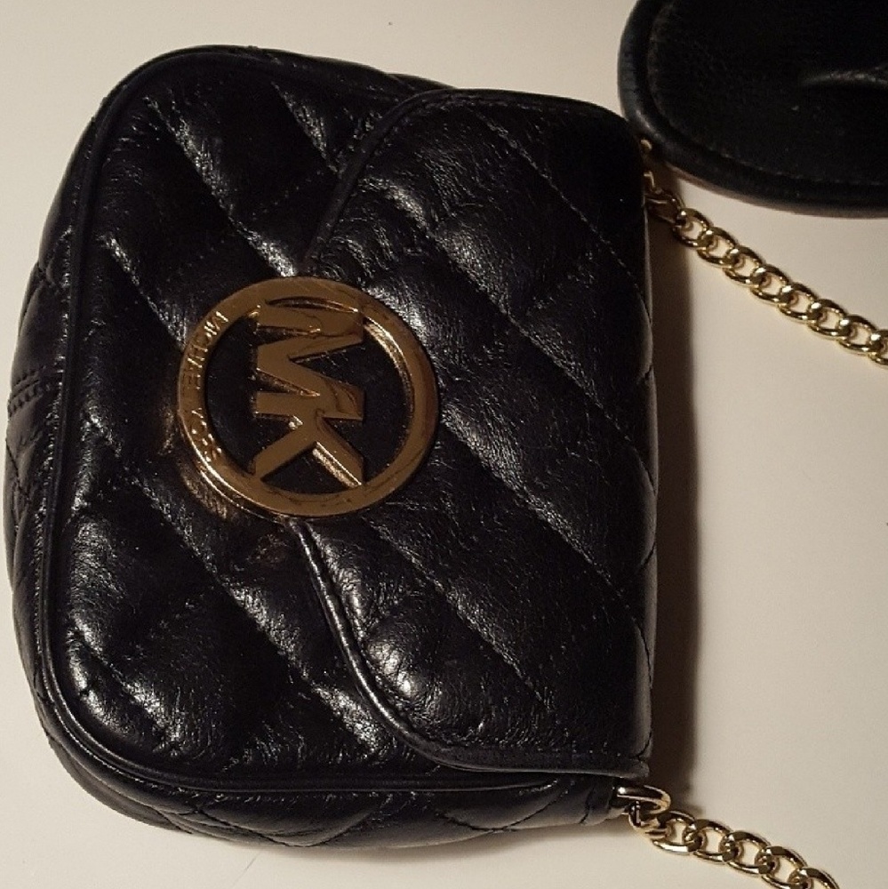 MK BLACK CROSSBODY Gold mk